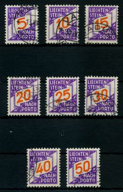 Liechtenstein Portomarken 1928 Nr 13-20 gestempelt X6F6E0E