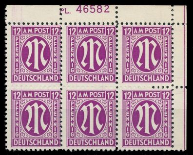 BIZONE AM-POST Nr 7zaa PL 46582 postfrisch 6er-BLOCK EC X81EA26