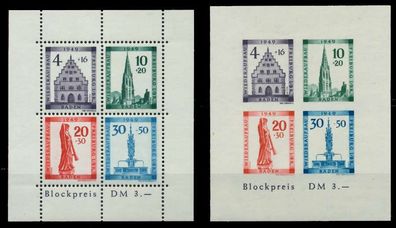 FRANZ. ZONE BADEN Block 1A u. 1B postfrisch X87FF6E