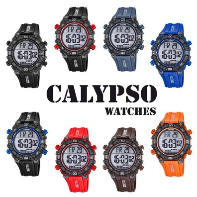 Calypso K5701 Herrenuhr digital Quarz Alarm-Chrono PU-Band