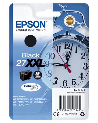 Epson 27XXL - 34,1 ml - Größe XXL - Schwarz - Original - Blister mit RF- / aktustisch