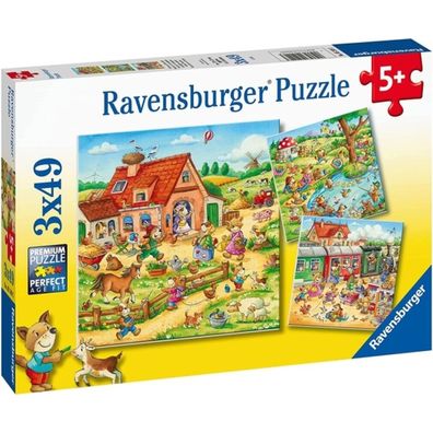 Puzzle 3x49 Teile Ferien auf dem Land ab 5 Jahren 3 Puzzle
