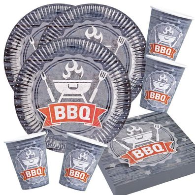 36-teiliges Party Set BBQ Grillparty 8 Pers Garten Party Grillen Teller Becher