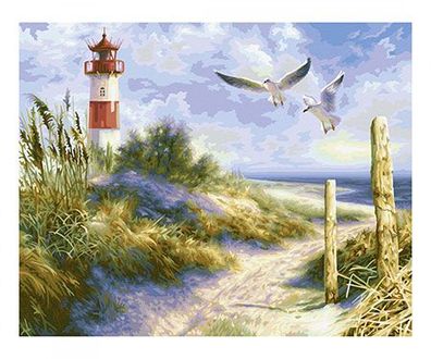 Dünenlandschaft mit Leuchtturm