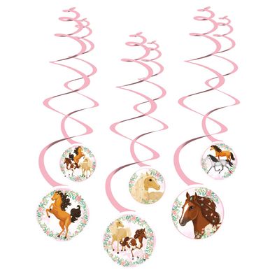 Beautiful Horses 6 Deko Spiralen aus Pappe Girlande Pferd Stute Hengst Hängedeko