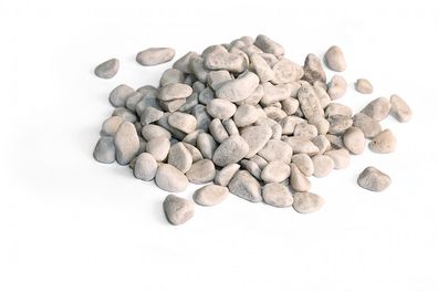 Profi Carrara rund 16-25mm 20kg - dekorativer Marmor Splitt aus Naturstein für