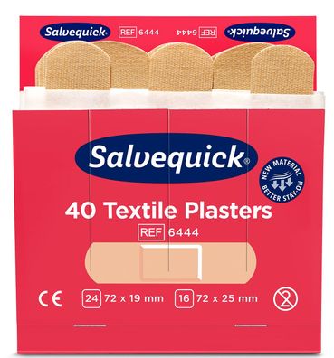 Salvequick® 6444 Pflaster-Strips 40 Stück, elastische Textilpflaster