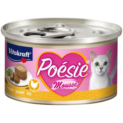 Vitakraft Katzenfutter Poesie Mousse, Huhn - 12 Dosen