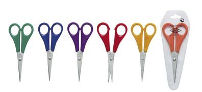 5x Wedo 77.72 Bastelschere spitz farbig sortiert auf SB-Karte