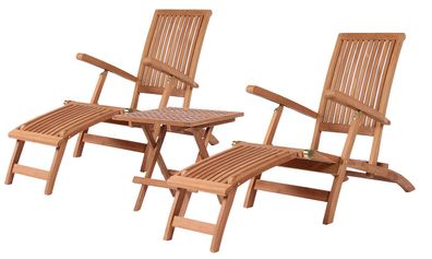 Gartenmöbelgruppe - bene living - Liegestuhl Yacht und Beistelltisch Devon