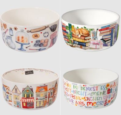 1 Schale Winterstädtchen backen Bücher Meer, Müslischale, Geschenkidee Schälchen
