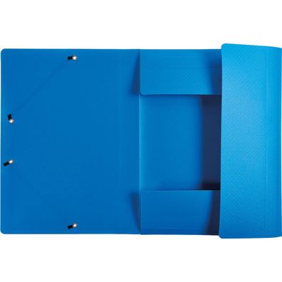 10x Exacompta Sammelmappe Opak 55082E A4 PP Gummizug 3Klappen blau
