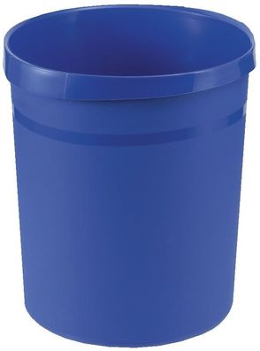 10x HAN 18190-14 Papierkorb GRIP - 18 Liter, rund, 2 Griffmulden, extra stabil, blau