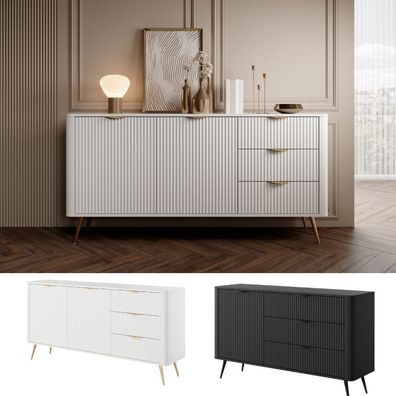 Kommode LANTO 163 2D3S- modernes Wohnmöbel mit offenen Fächern und 3 Schubladen