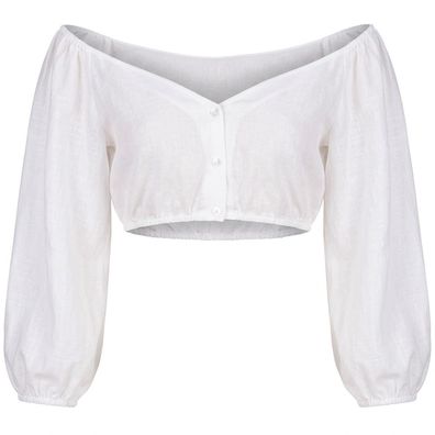 Dirndlbluse Germ 3/4 Arm Chiffon offweiß