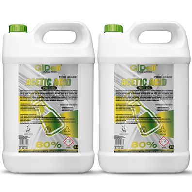 Essigsäure 80% 10L Konzentrat Reinigung Entkalkung Haushalt Essigessenz GiDeli