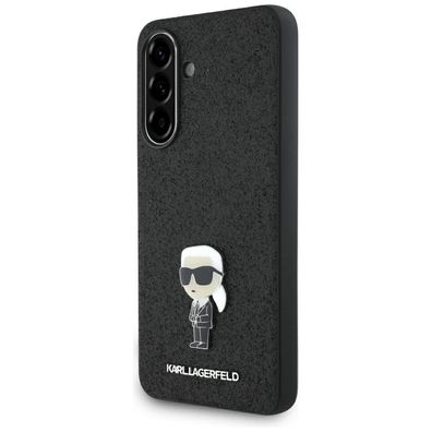 Hülle Galaxy A56 Karl Lagerfeld Kunststoff schwarz Glitzer Figur Logo Metall