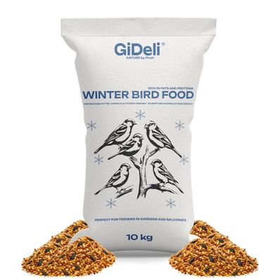 Wildvogelfutter Winter 10kg Streufutter Ganzjährig Meisenfutter Naturmix GiDeli