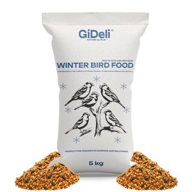 Wildvogelfutter Winter 5kg Streufutter Ganzjährig Meisenfutter Naturmix GiDeli