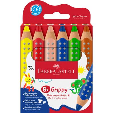Faber-Castell Buntstift Grippy 110630 sort 6St