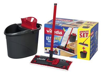 VILEDA Bodenwischer Ultramax Komplett-Set inklusive Stiel und Eimer
