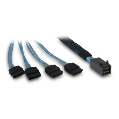 Inter-Tech Kabel SFF 8643 - 4x SATA/SAS- 0,7m Crossover