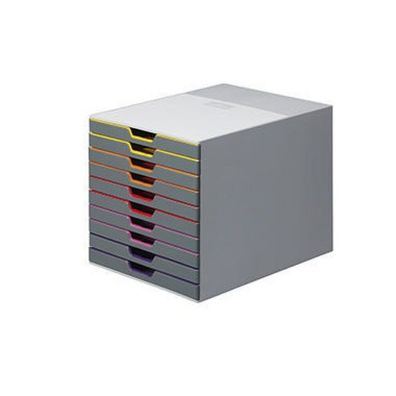 Durable Schubladenbox Varicolor 7610-27 grau/bunt 10 Schubladen geschlossen