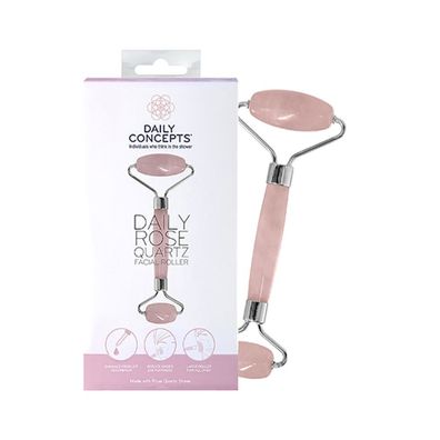 Daily Concepts Gesichtsroller Rosenquarz-Gesichtsroller 1 Stück Rosa