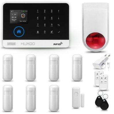 Alarm System mit Funk Alarmsirene HXA003 2G, 7x Bewegungssensor, Smart Home Security