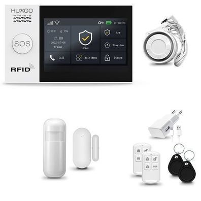 Alarm 2G, Alarmanlage Haus WiFi + GSM mit Sirene, 1x Bewegungsmelder für Haus