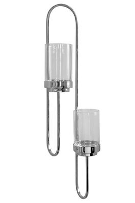 Fink SAXON, Leuchter, 2-flammig, Wandleuchter, Edelstahl, vernickelt, glatt, silbe