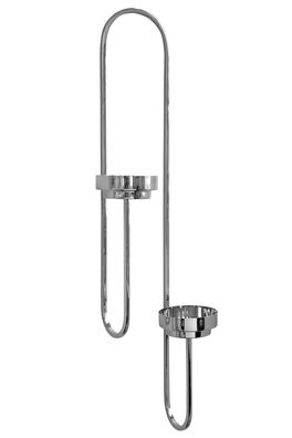 Fink EZ-SAXON, Leuchter, 2-flammig, Wandleuchter, Edelstahl, vernickelt, glatt,
