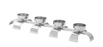 Fink AARON, Leuchter, 4-flammig, Aluminium, vernickelt, glatt, silberfarben, L