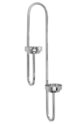 Fink EZ-SAXON, Leuchter, 2-flammig, Wandleuchter, Edelstahl, vernickelt, glatt,