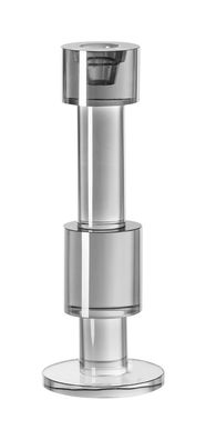 Fink BODI, Leuchter, Kristallglas, glatt, grau, L. 10 cm, B. 10 cm, H. 27 cm 118004