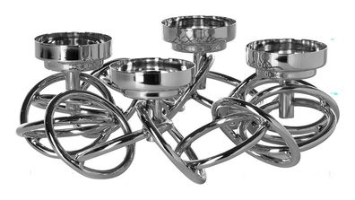 Fink Sonette, Leuchter, 4-flammig, Kranz, Edelstahl , Aluminium, vernickelt, glatt