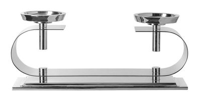 Fink Twinson, Leuchter, 2-flammig, Edelstahl , Aluminium, vernickelt, silberfarben