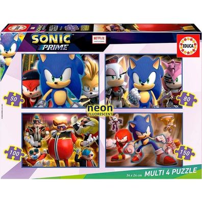 PUZZLE MULTI 4 50-80-100-150 SONIC NEON 19631 EDUCA