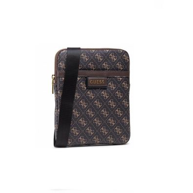 Vezzola Synthetic Leather Crossbody Bag Brown 19 x 24 x 2cm For Men