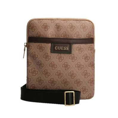 Vezzola Synthetic Leather Crossbody Bag Brown 19 x 24 x 2cm For Men