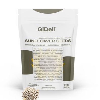 Sonnenblumenkerne 1kg Geschält Roh Vegan Natur Proteinreich Snack Backen GiDeli