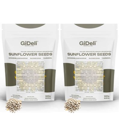 Sonnenblumenkerne 2kg Geschält Roh Vegan Natur Proteinreich Snack Backen GiDeli