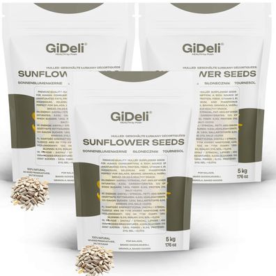 Sonnenblumenkerne 15kg Geschält Roh Vegan Natur Proteinreich Snack Backen GiDeli