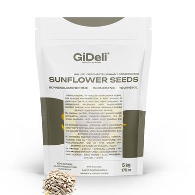 Sonnenblumenkerne 5kg Geschält Roh Vegan Natur Proteinreich Snack Backen GiDeli