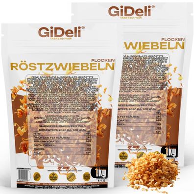 Röstzwiebeln 2kg Knusprig Geröstet Zwiebeln Burger Hot Dog Pommes Gewürz GiDeli