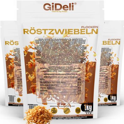 Röstzwiebeln 3kg Knusprig Geröstet Zwiebeln Burger Hot Dog Pommes Gewürz GiDeli