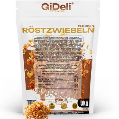 Röstzwiebeln 5kg Knusprig Geröstet Zwiebeln Burger Hot Dog Pommes Gewürz GiDeli