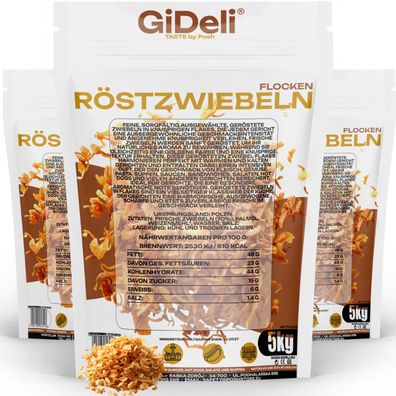 Röstzwiebeln 15kg Knusprig Geröstet Zwiebeln Burger Hot Dog Pommes Gewürz GiDeli