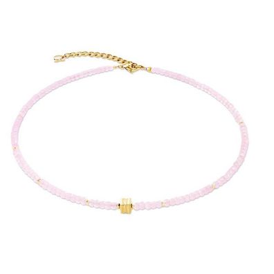 Collier - Edelstahl gold - Jade Rosa