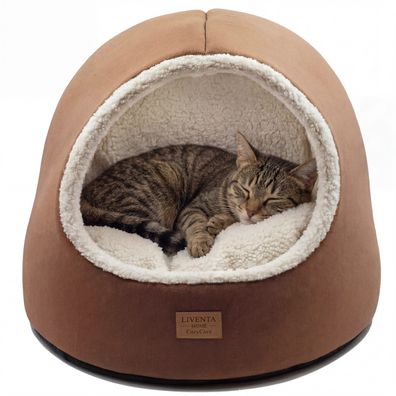 Katzenhöhle Katzenbett 45x45x45 cm weich & warm - faltbar, gemütlich, Katzenhaus